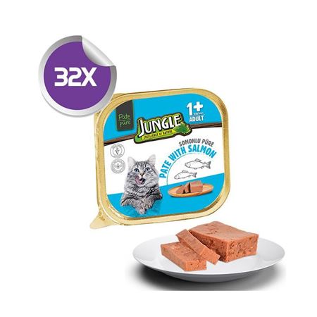 Jungle Somonlu Pate Yetişkin Kedi Konservesi 32x100gr