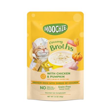 Moochie Parça Tavuk Etli ve Balkabaklı Tahılsız Kedi Çorbası 40gr