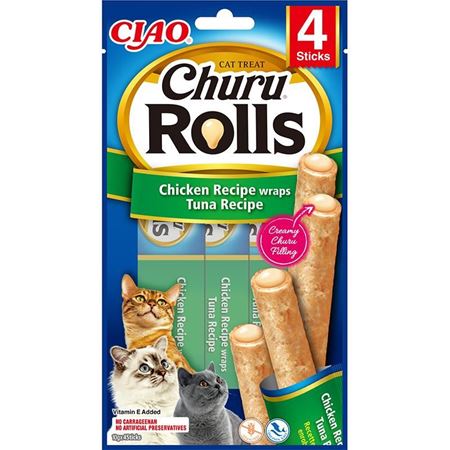 CIAO Churu Rolls Tavuk Sargılı Ton Balıklı Kedi Ödül Maması 4x10gr