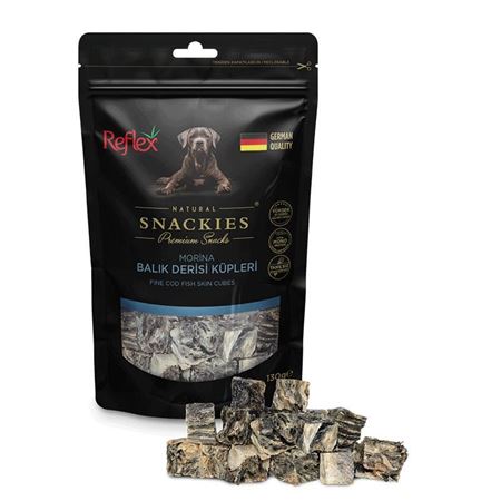 Reflex Snackies Morina Balık Derisi Küpleri Tahılsız Köpek Ödül Maması 130gr