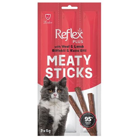 Reflex Plus Biftekli ve Kuzulu Tahılsız Kedi Ödül Çubuğu 3x5gr