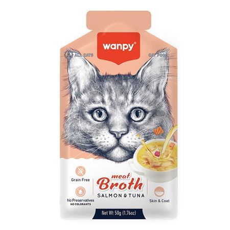 Wanpy Somonlu ve Ton Balıklı Tahılsız Kedi Çorbası 50gr