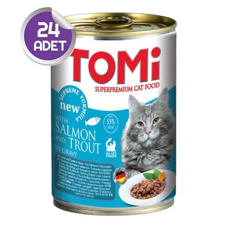 Tomi Alabalık ve Somonlu Yetişkin Kedi Konservesi 24x400gr