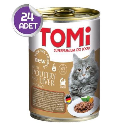 Tomi Kaz ve Ciğerli Yetişkin Kedi Konservesi 24x400gr