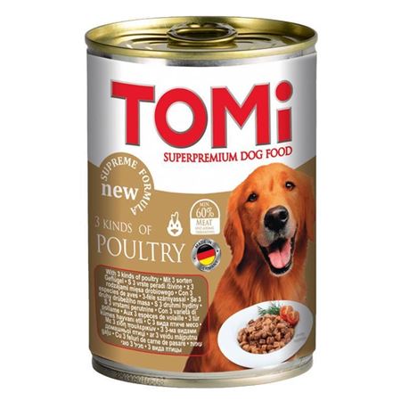 Tomi 3 Çesit Kümes Hayvanlı Yetişkin Köpek Konservesi 400gr