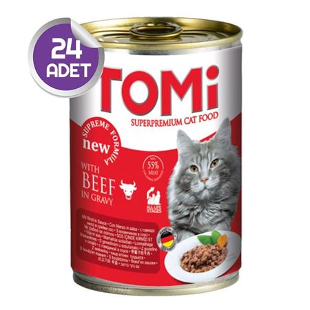 Tomi Sığır Etli Yetişkin Kedi Konservesi 24x400gr