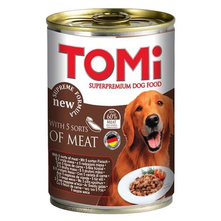 Tomi 5 Çesit Etli Yetişkin Köpek Konservesi 400gr