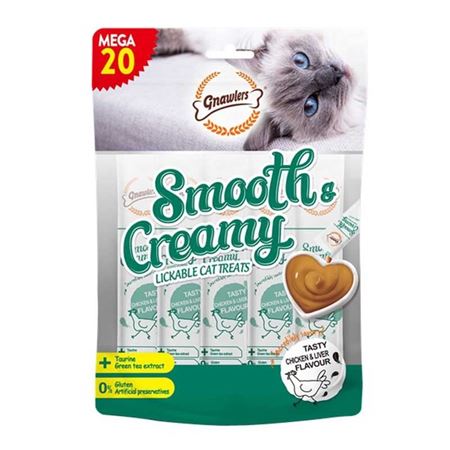 Gnawlers Tavuklu ve Ciğerli Krema Kedi Ödül Maması 20x15gr