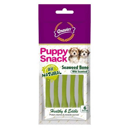 Gnawlers Puppy Seaweed Bone Deniz Yosunlu Yavru Köpek Ödül Kemiği [6'lı]