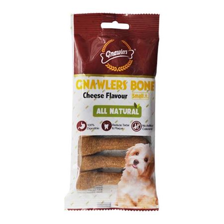 Gnawlers Peynir Aromalı Köpek Ödül Kemiği 7.5cm [6'lı] [S]