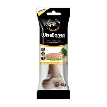 Gnawlers Wise Bone Hindi ve Maydonozlu Köpek Ödül Kemiği 40gr [M]