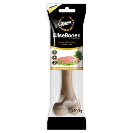 Gnawlers Wise Bone Hindi ve Maydonozlu Köpek Ödül Kemiği 100gr [L]