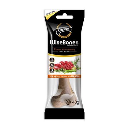 Gnawlers Wise Bone Geyik ve Biberiyeli Aromalı Köpek Ödül Kemiği 40gr [M]